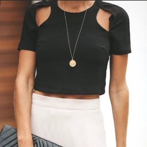 Vici Black Cutout Crop Top